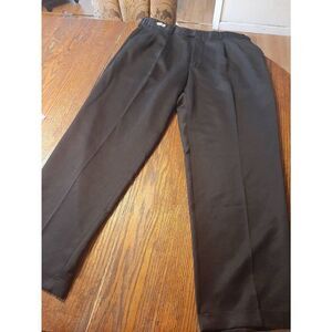 40x31 Savane Black Pleated Front And Leg Comfort Plus Dress Pants